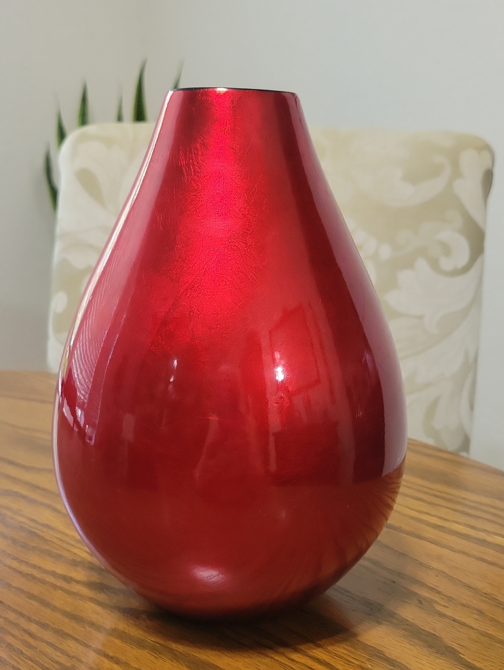 Crate&Barrel Shiny Red Teardrop Vase